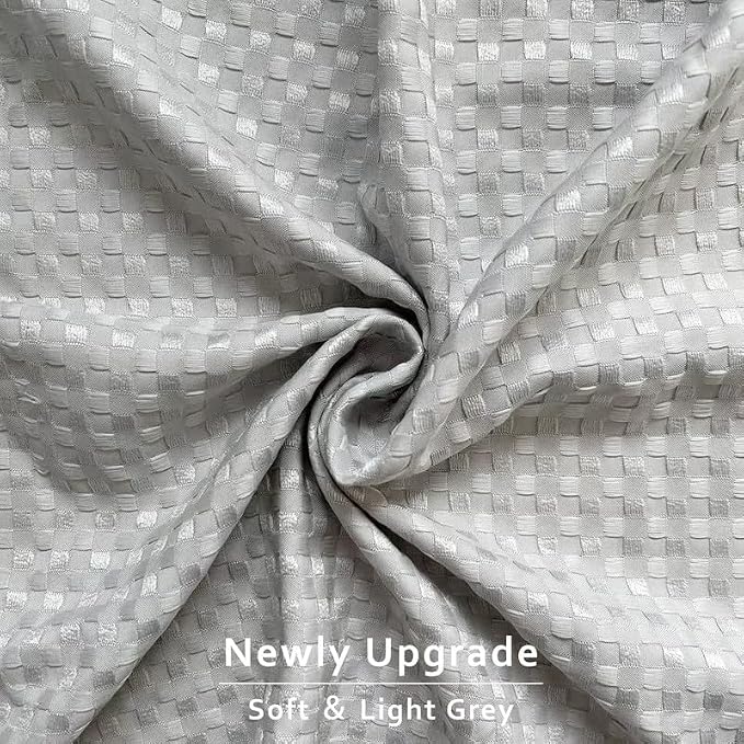 MIYE Pleated Waffle Weave Bed Skirt, Tailored Dust Ruffle 18 Inch Drop Easy Fit, Machine Washable (Light Grey, Queen - 18" Drop)
