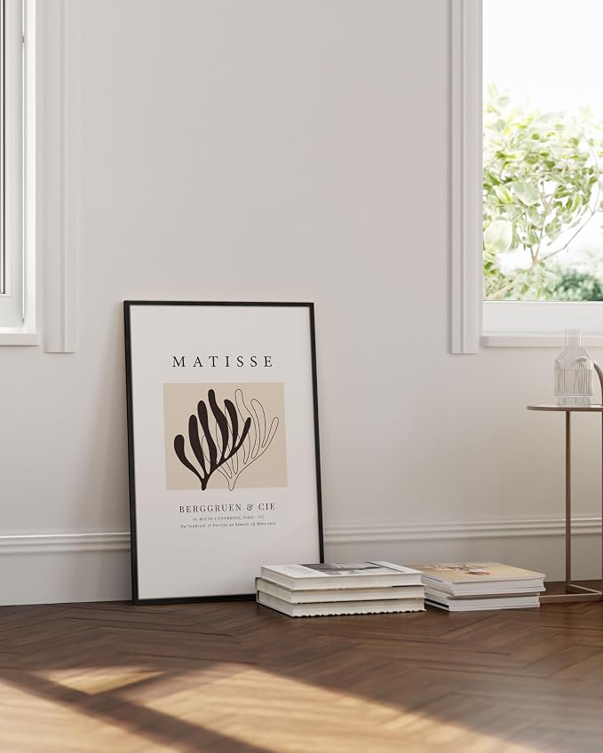 Black and White Leaf Matisse 24x36