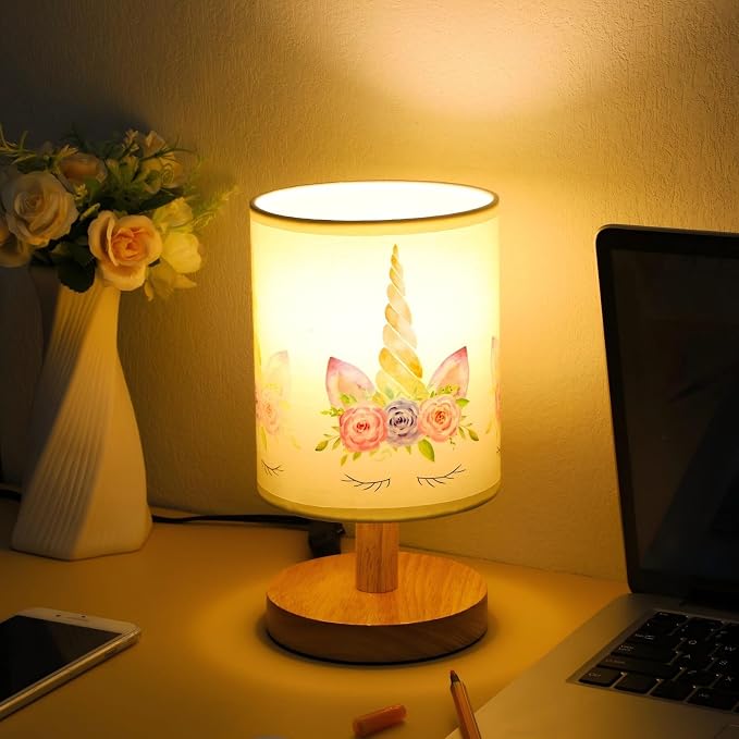 VIHOSE Unicorn Kids Table Lamp for Bedroom Kids Lamps for Girls Room