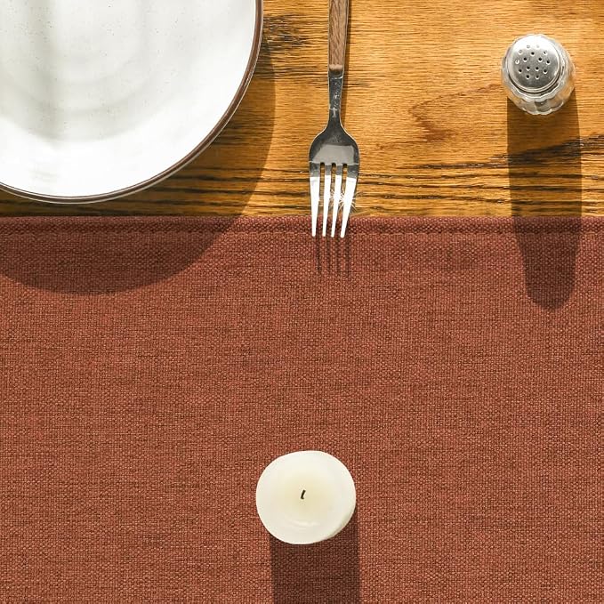 Artoid Mode Rusty Orange Table Runner, Seasonal Fall Thanksgiving Washable Kitchen Dining Table Decoration for Home Party Decor 13x48 Inch
