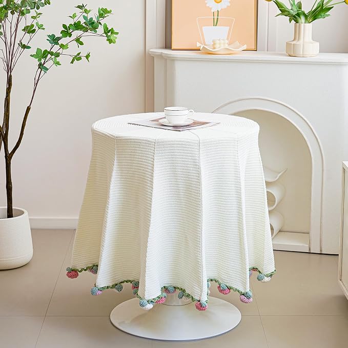 Crochet Flower Bouquet Throw Blanket, Handmade Knitted Blanket with Rose Flowers, Cute Romantic Gift for Her Girlfriend Mom Mother’s Day Valentine Wedding Anniversary Birthday (Without Packaging Bag)