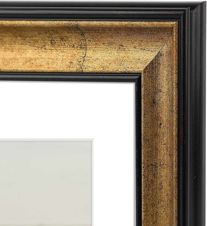 Golden State Art 8x20 Antique Gold Collage Frame Mat For (4) 4x6 Pictures