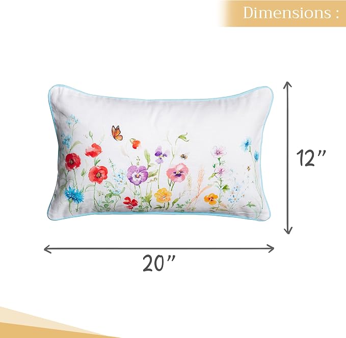 Maison d' Hermine Throw Pillow Covers 100% Cotton (12" x 20" - Pack of 1)