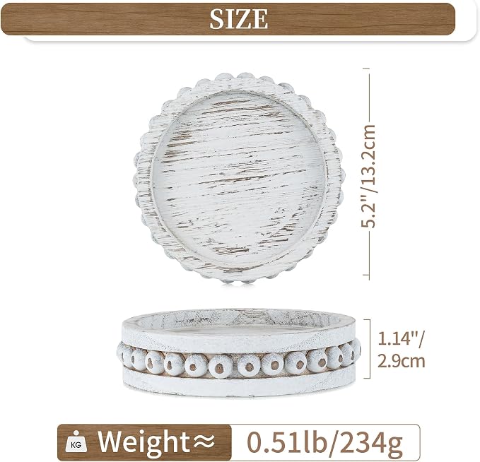 Hanobe Wooden Candle Holder for Pillar Candles Set of 3 Candlestick Holders