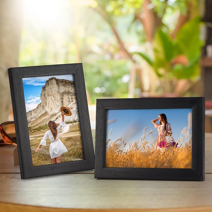 Giftgarden 4x6 Picture Frame Black 7 Pack 4 by 6 Photo Frames Set for Wall or Tabletop Display