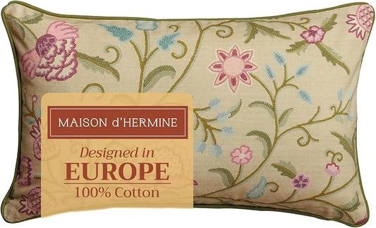 Maison d' Hermine Throw Pillow Covers 100% Cotton (12" x 20" - Pack of 1)