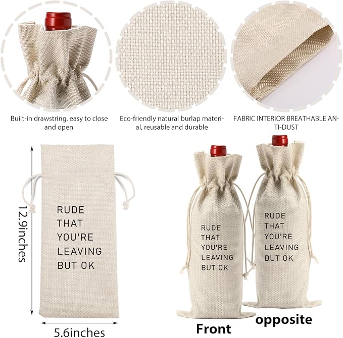FBCCZEY Farewell Wine Bag Going Away Gifts for Coworkers Women Friends Boss