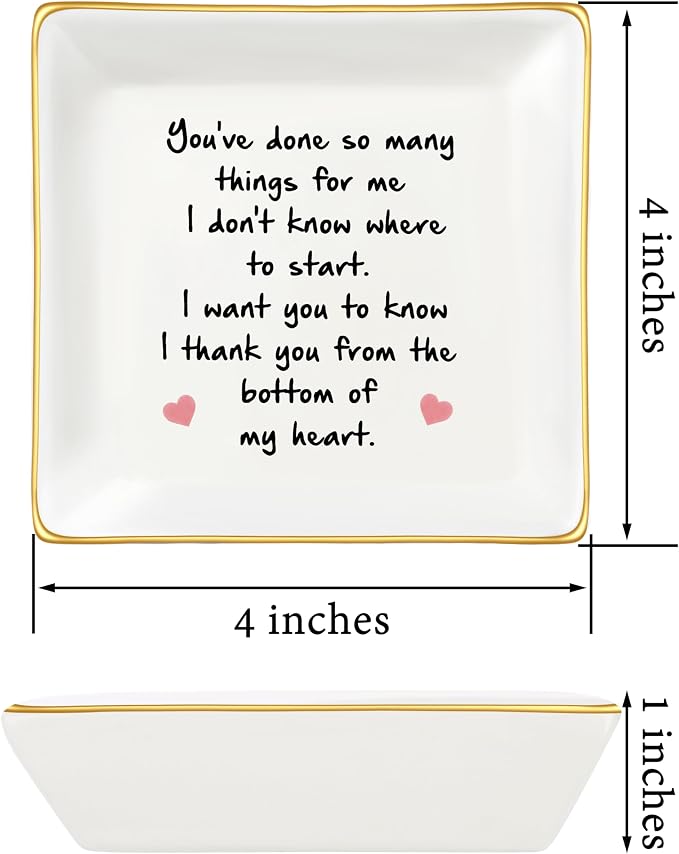 JoycuFF Thank You Gifts for Women Friends Teacher Coworker Retirement Gifts for Coworker Women Inspirational Ceramic Trinket Tray Farewell Gift for Colleague Leaving Job