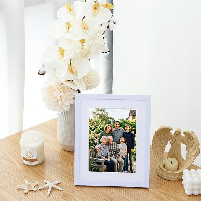 Fixwal Gallery Picture Frames Set, 15 Pack, PVC, White, 8x10, 5x7, 4x6 | Wall or Tabletop Decor, High-definition Plexiglas panels