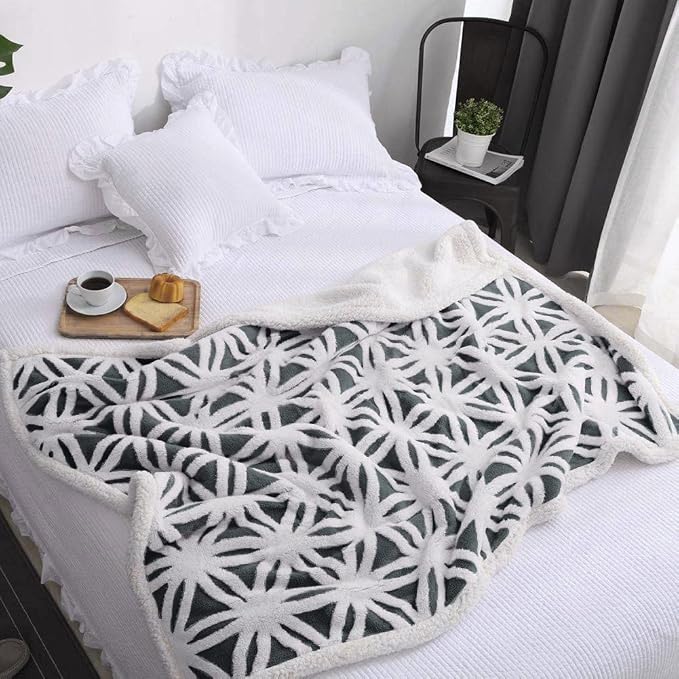 LOMAO Sherpa Fleece Blanket Gifts for Mom Dad Cozy Soft Throw Blanket for Women Men Birthday Gifts Dual Sided Couch Sofa Bed Blanket (Dark Grey, 60''x80'')
