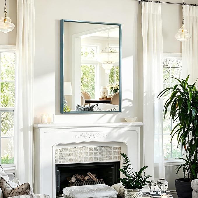 AAZZKANG Large Wall Mirror Decor Metal Framed Mirrors 26"x18" for Bedroom Bathroom Entryway Dressing Room Rectangle