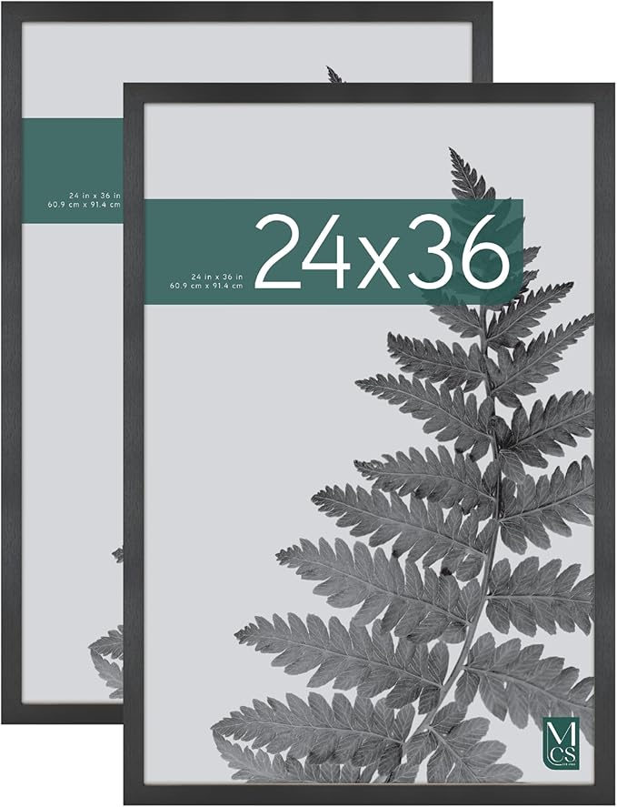 MCS Studio Gallery Movie Poster Frame, 24x36, Black Woodgrain, 2-Pack