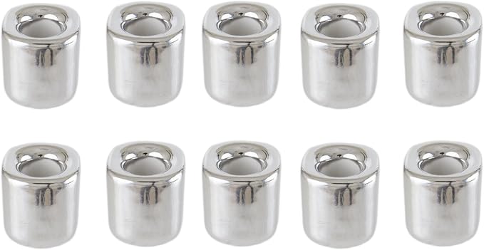 Mega Candles 10 pcs Silver Ceramic Chime Ritual Spell Candle Holders, Great for Casting Chimes, Rituals, Spells, Vigil, Witchcraft, Wiccan Supplies & More
