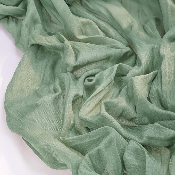 Cheesecloth Table Runner Fall Boho Wedding Birthday Party Home Decor | Sage Green 6pcs Rustic Gauze 10FT Cheese Cloth Sheer Farmhouse Dining Runner for Baby Shower Bridal Holiday Decorations
