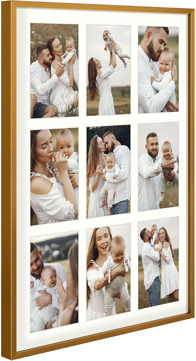 Golden State Art 13.6x19.7 Collage Frame for 9 4x6 Photos Bronze 1 Pack