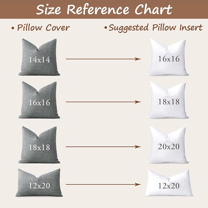 Artscope Synthetic Down Pillow Insert, 16x16 Throw Pillow Inserts Set of 2 | Down Alternative Ultra Soft Fluffy Sleeping Pillow, 100% Cotton Cover, Decorative Pillows-White