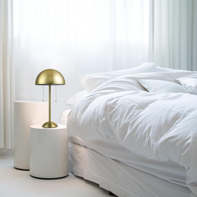 Novogratz x Globe 21" 2-Light Matte Brass Table Lamp