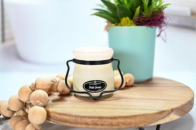 Milkhouse Pink Guava Scented Soy Candle, 5 oz Cream Jar, 35+ Hr Burn