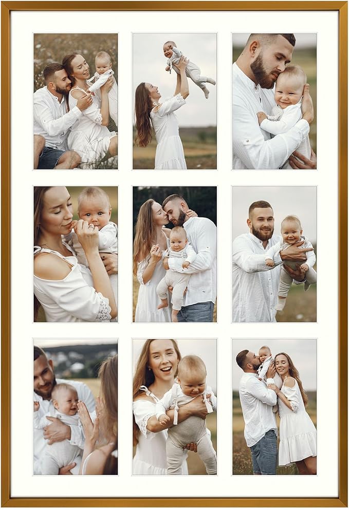 Golden State Art 13.6x19.7 Collage Frame for 9 4x6 Photos Bronze 1 Pack