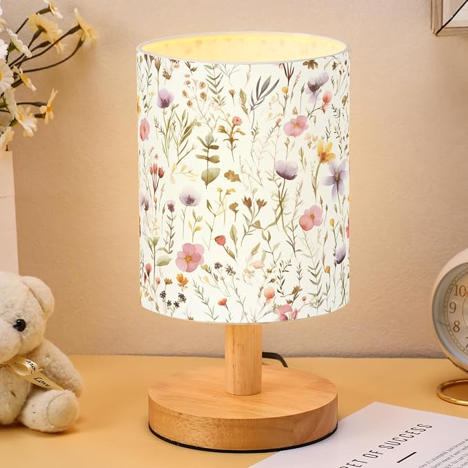 VIHOSE Wildflower Kids Table Lamp for Bedroom Kids Lamps for Girls Room