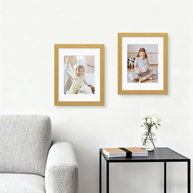 Picrit 11x14 Picture Frame Set of 12, Modern Gallery Wall Frames, Gold