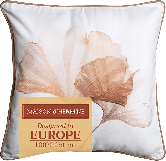Maison d' Hermine Throw Pillow Covers 100% Cotton (18" x 18" - Pack of 1)