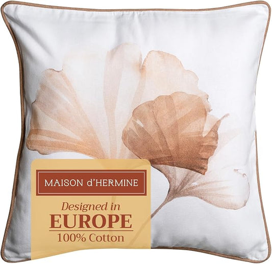 Maison d' Hermine Throw Pillow Covers 100% Cotton (18" x 18" - Pack of 1)