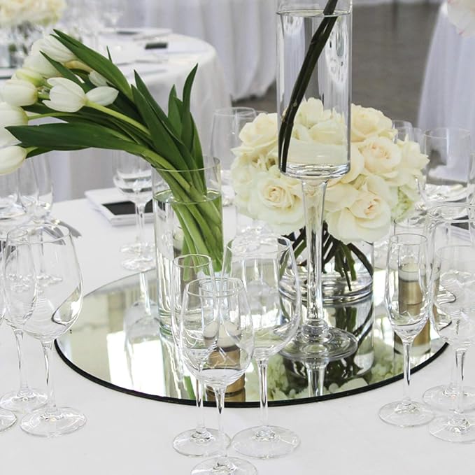 9 Inch, Pack of 6 Small Mirrors for Crafts, Round Mirror for Tables at Wedding, Mirror Tiles for Crafts and DIY Projects