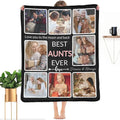 Gifts for Aunts Customized Blanket with Photo, Make a Personalized Aunts Blankets with Picture Custom Memories Souvenir Sublimation Throw Blanket for Best Aunts Ever, 8 Collage Made in USA