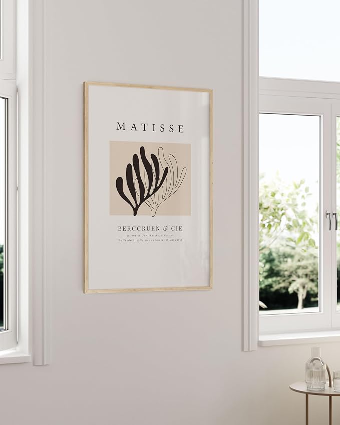 Black and White Leaf Matisse 24x36