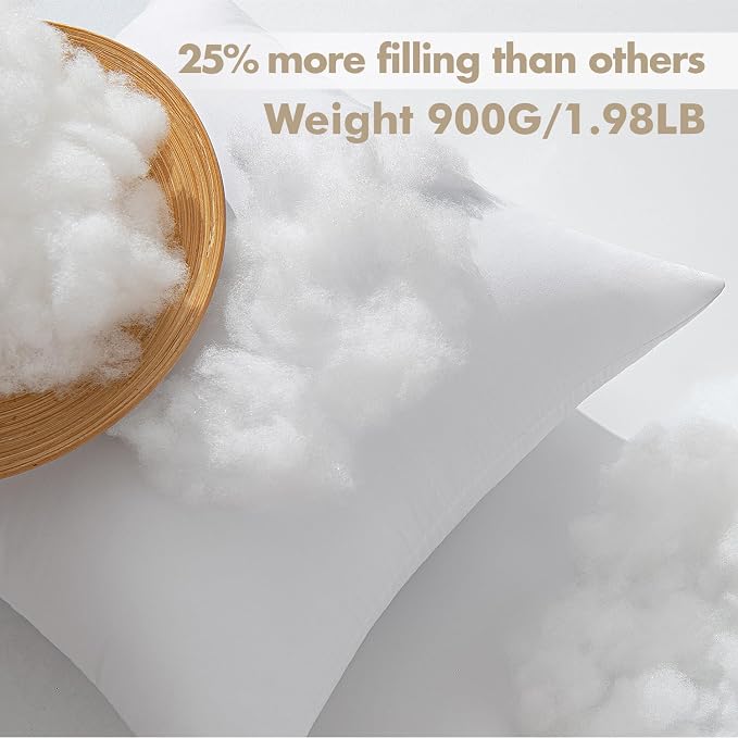 MIULEE 26x26 Euro Pillow Inserts 4 Pack, 100% Virgin Filling Throw Pillows | Decorative Pillows for Sofa Bed Couch, Firm and Full Pillows, Excellent Support, Soft Brushed Fabric