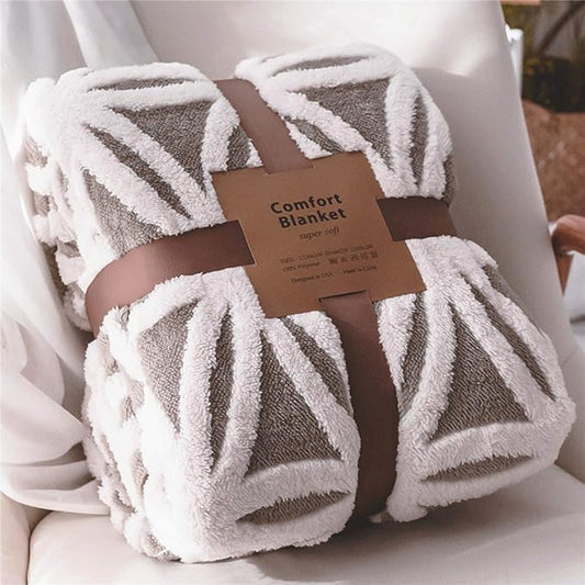 LOMAO Sherpa Fleece Blanket Gifts for Mom Dad Cozy Soft Throw Blanket for Women Men Birthday Gifts Dual Sided Couch Sofa Bed Blanket (Grey, 90''x110'')