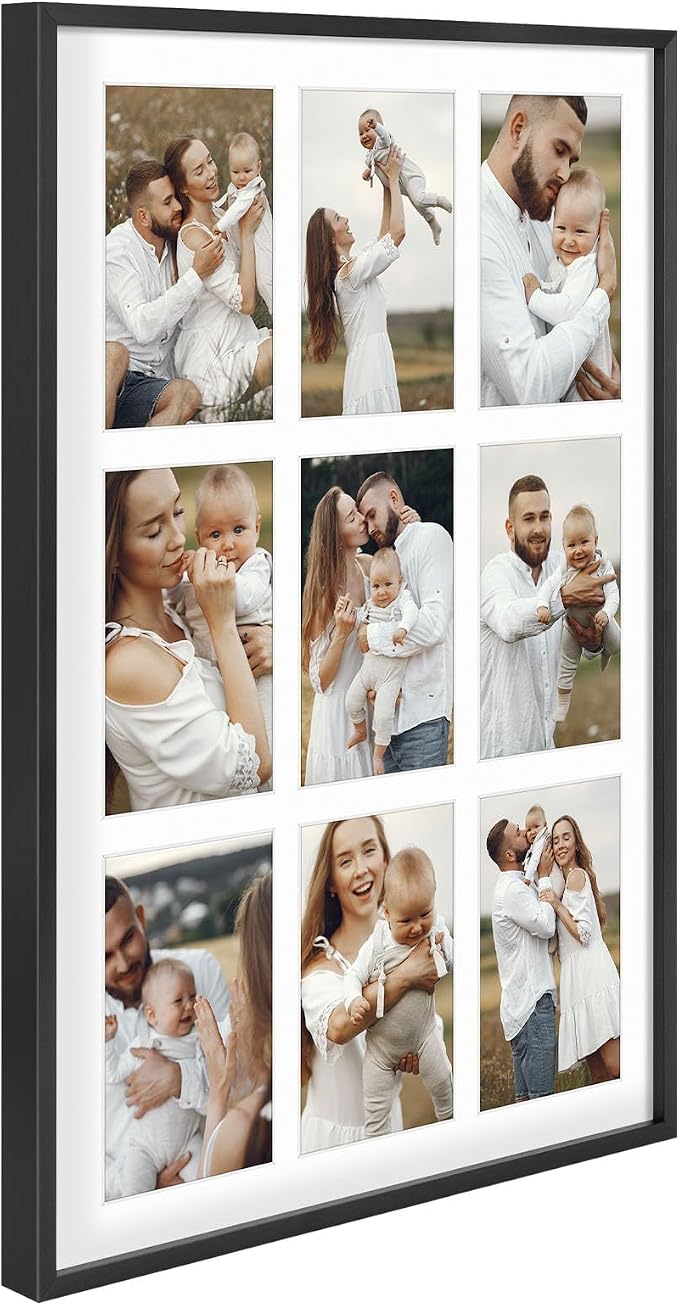 Golden State Art 13.6x19.7 Collage Frame for 9 4x6 Photos Black 1 Pack