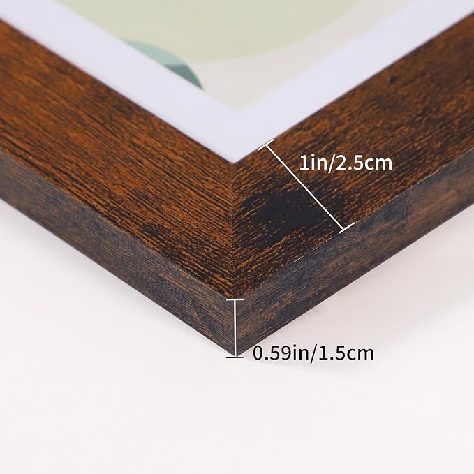 5x7 Collage Picture Frames Set of 2, Rustic Wooden Real Glass Vertical Hanging 3 Opening 5 by 7 Photo Frame, Brown