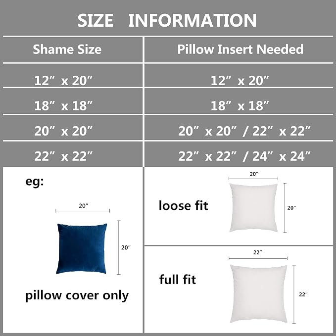 Stellhome Pack of 2 Velvet Pillow Covers Square Decorative Cushion Covers for Bed Couch Sofa Bench, 26 x 26 inch (65 x 65 cm), Navy Bule
