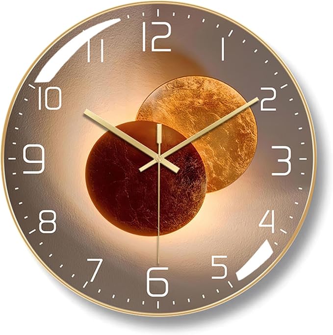 Ergocar Wall Clock, Art Deco Wall Clock, Non-Ticking Silent Modern Metal Wall Clock, Suitable for Living Room, Bedroom, Office,Study Room,