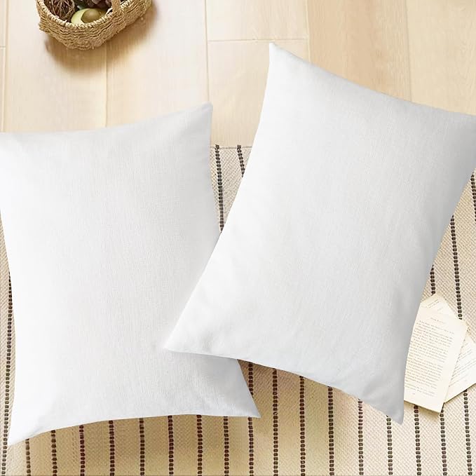 CaliTime Decorative Standard Throw Pillow Covers 26 X 20 Inches True White