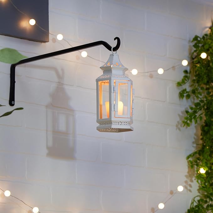 Accent Plus Christmas Decorations Indoor Lantern Decorative Outdoor Christmas Decorations Candle Lantern Victorian Candle Holders Metal Hanging Lantern, 3.75 X 3.25 X 8 Inches