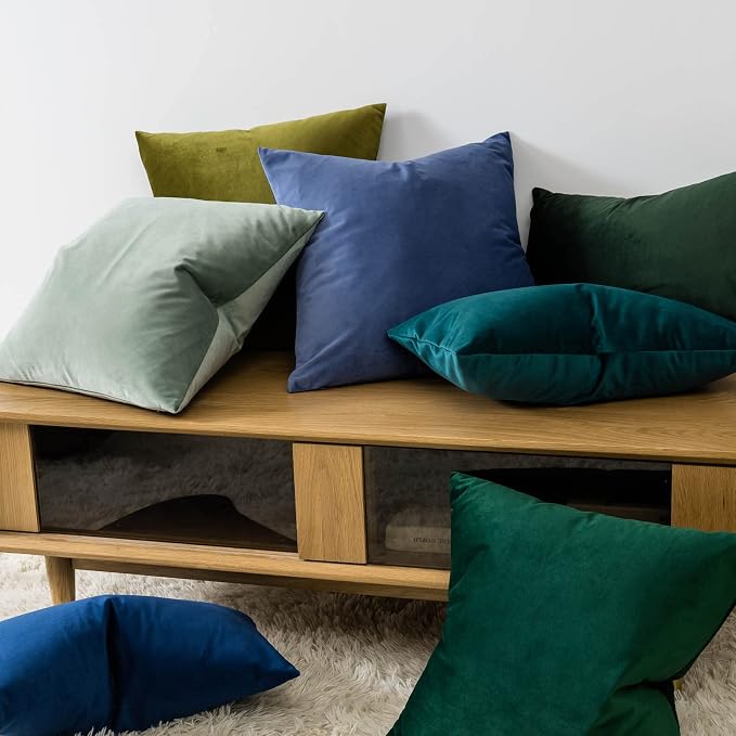 JUSPURBET 14x24 Velvet Decorative Throw Pillow Covers Set of 2,Sage