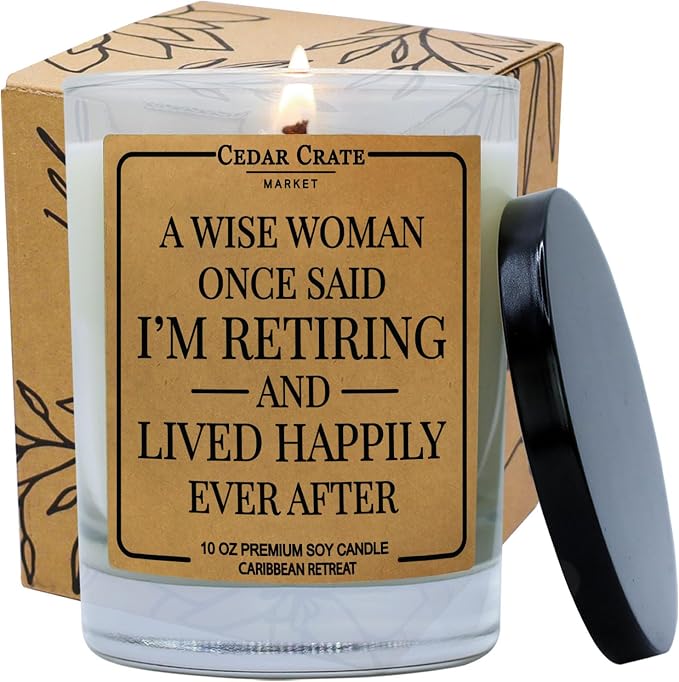 Retirement Gift for Women Coworker 2024 | A Wise Woman Said | Funny Retirement Candle Gifts for Boss Nurse Teacher Military Friend | Humorous Funny Farewell Leaving Gifts | Soy Scented | Made in USA