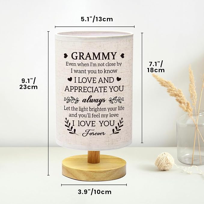 Grammy Gifts from Grandkids, Fabric Bedside Table Lamp Presents