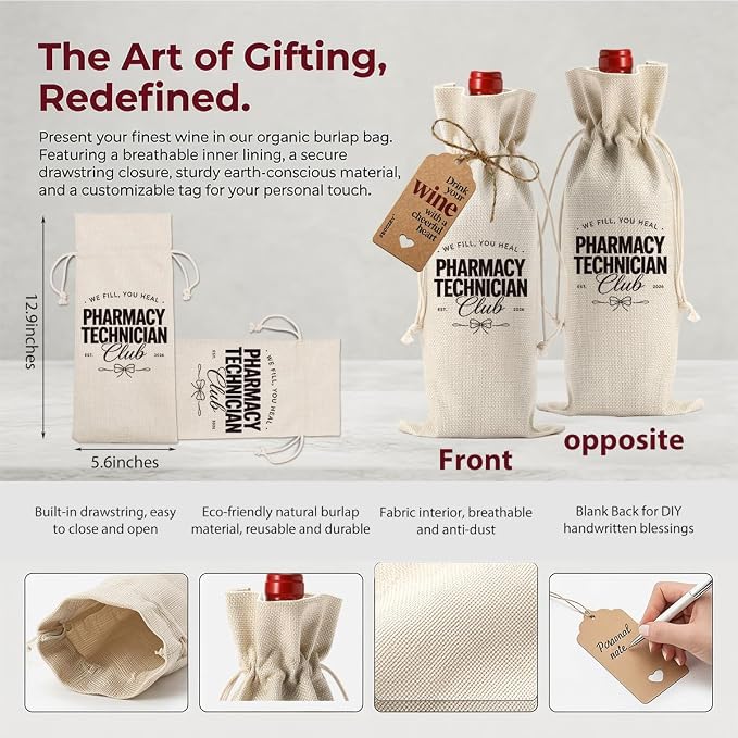 Funny Pharmacist Gifts Pharmacist RX Wine Bag Retirement Appreciation Gifts