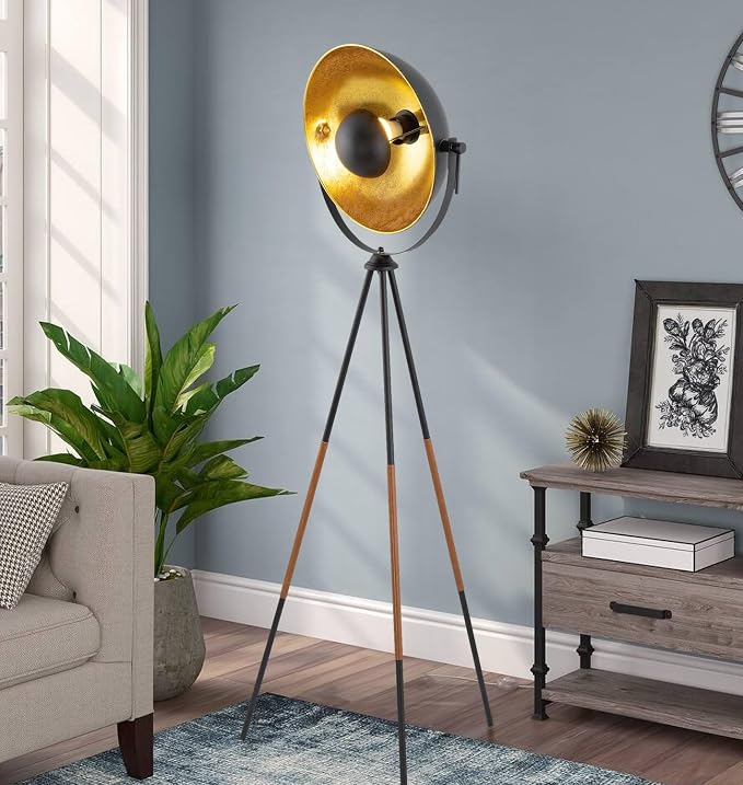 Kira Home Sulis 58" Mid-Century Industrial Tripod Spotlight Floor Lamp