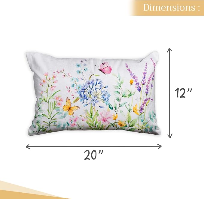 Maison d' Hermine Throw Pillow Covers 100% Cotton (12" x 20" - Pack of 1)