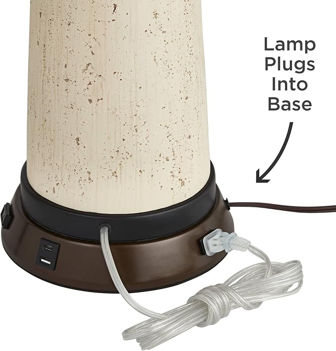 Marlowe 28.75" Tall Table Lamp Bronze Brown Metal USB Workstation Base