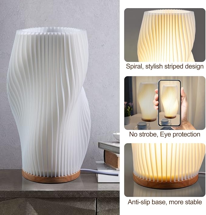 Zenply Vintage Striped Small Table Lamp