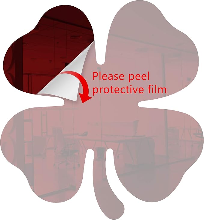 Acrylic Mirror 8" Wide Shamrock Dark Red .118" Thick No Adhesive Reflective Pieces Perfect for DIY Arts and Crafts School Projects Home or Office Decor Special Events by Marketing Holders