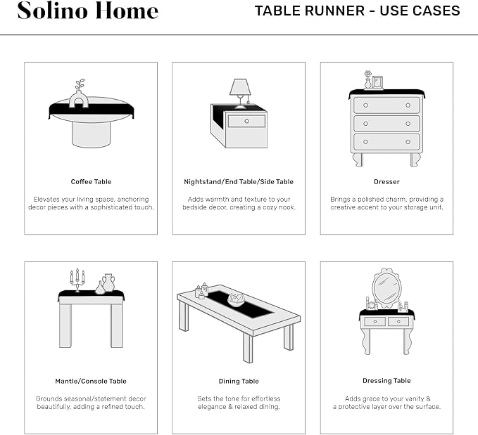 Solino Home 100% Linen Table Runner Peacock Blue Woven, Fete 14 x 60 in | styles dining tables for meals and celebrations, European flax fibres, easy to care for, Peacock Blue, OEKO-TEX Certified
