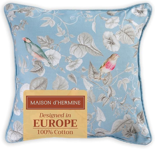 Maison d' Hermine Throw Pillow Covers 100% Cotton (20" x 20" - Pack of 1)