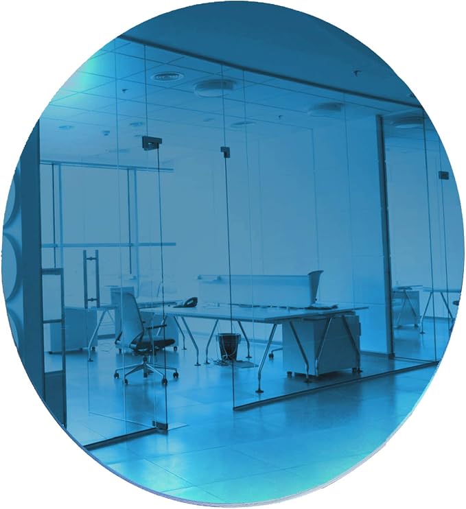 Marketing Holders Acrylic Mirror 8" Wide Round Medium Blue .118" Thick No Adhesive Reflective Pieces Perfect for DIY Arts and Crafts School Projects Home or Office Decor Special Events